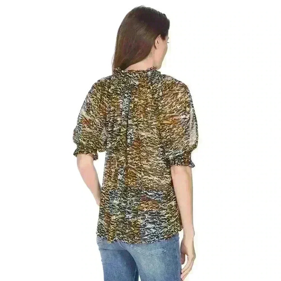 Saloni Skye Top | Sheer silk top US size 2 - Picture 3 of 10